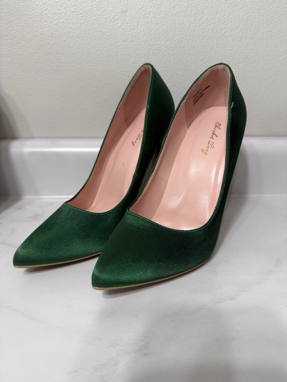 Stiletto Pumps - Green Satin